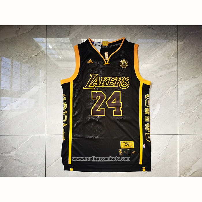 Camiseta Los Angeles Lakers Kobe Bryant #24 Retired Negro